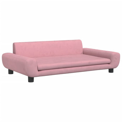 Barnsoffa rosa 100x54x33 cm sammet