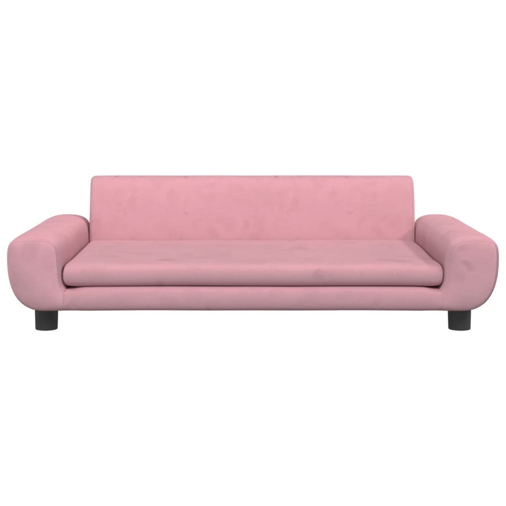 Barnsoffa rosa 100x54x33 cm sammet