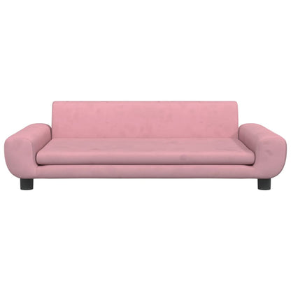 Barnsoffa rosa 100x54x33 cm sammet