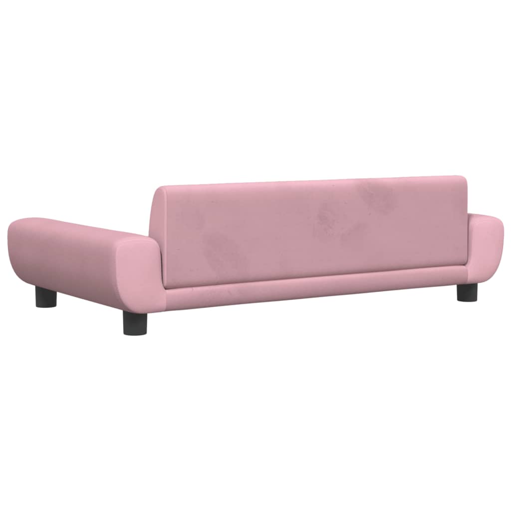 Barnsoffa rosa 100x54x33 cm sammet