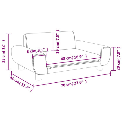 Barnsoffa ljusgrå 70x45x33 cm sammet