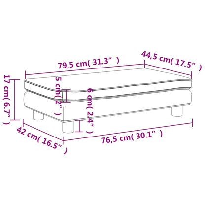 Barnsoffa med fotpall mörkgrå 100x50x30 cm sammet