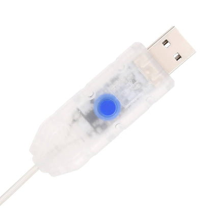 Plastgran pop-up med snö 200 LED 210 cm