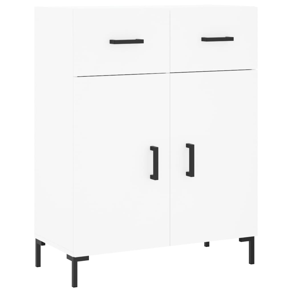 Högskåp vit 69,5x34x180 cm konstruerat trä