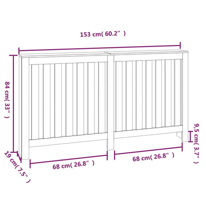 Elementskydd vit 153x19x84 cm massiv furu