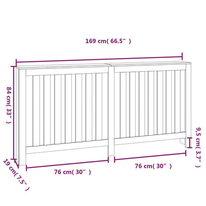 Elementskydd vit 169x19x84 cm massiv furu