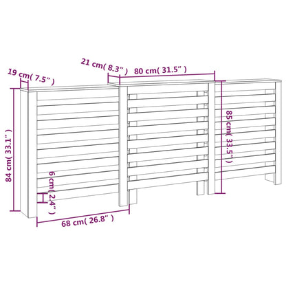 Elementskydd vit 210x21x85 cm massiv furu