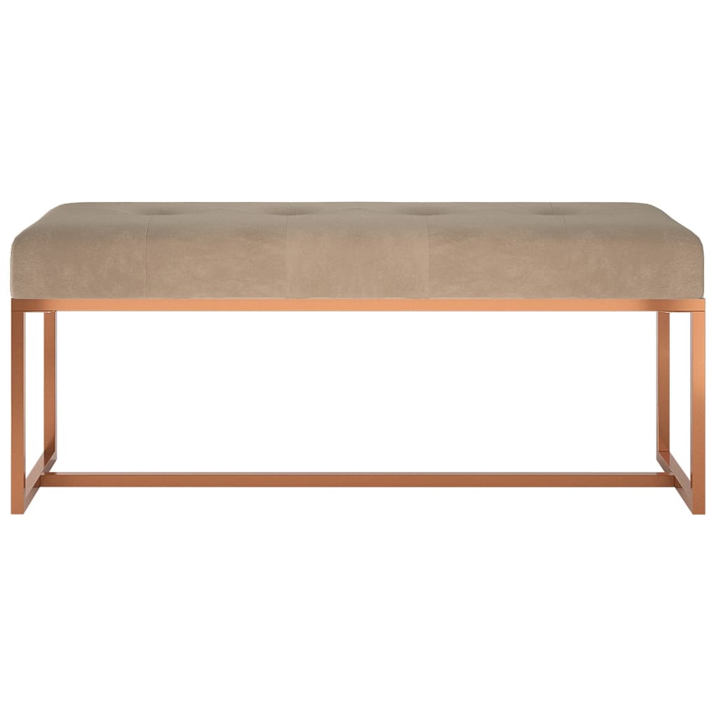 Bänk beige 110x36x45 cm sammet