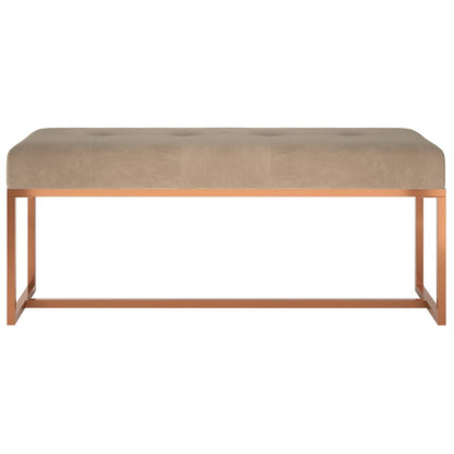 Bänk beige 110x36x45 cm sammet