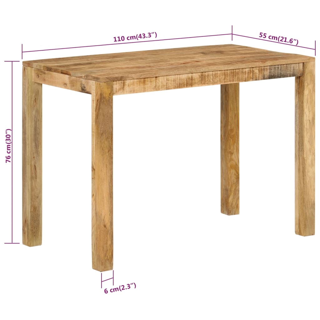 Matbord 110x55x76 cm massivt mangoträ