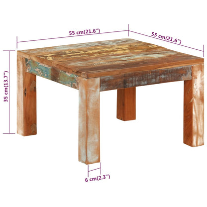 Soffbord 55x55x35 cm massivt återvunnet trä