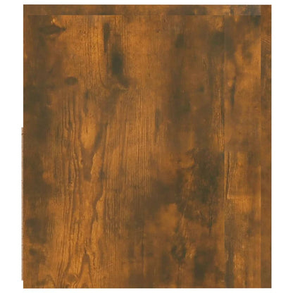 Sängbord 2 st med LED-belysning rökfärgad ek 60x35x40 cm