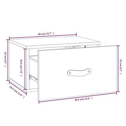 Väggmonterade sängbord 2 st vit 40x29,5x22 cm