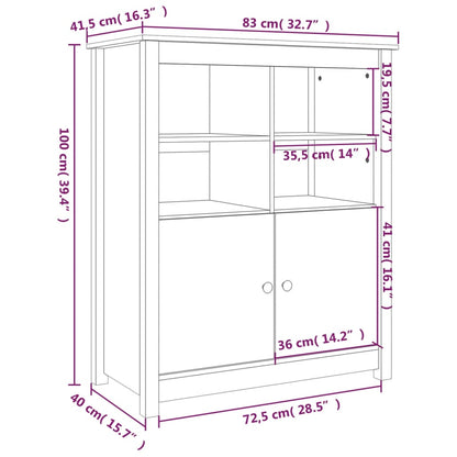 Skänk honungsbrun 83x41,5x100 cm massiv furu