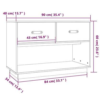 Tv-bänk grå 90x40x60 cm massiv furu