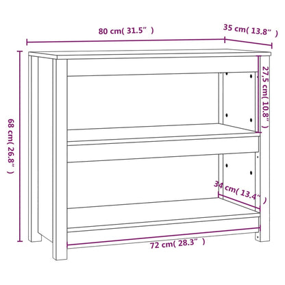 Bokhylla svart 80x35x68 cm massiv furu