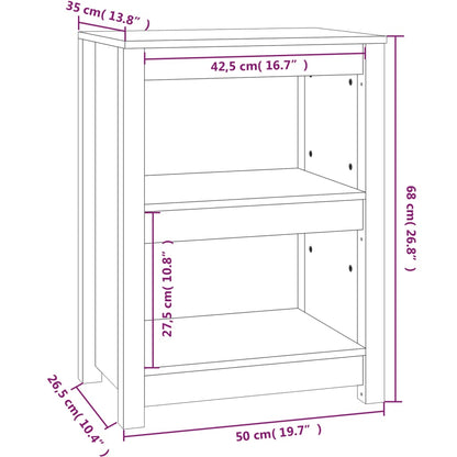 Bokhylla 50x35x68 cm massiv furu