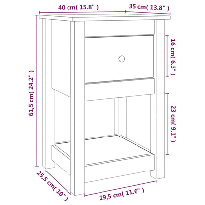 Sängbord 2 st 40x35x61,5 cm massiv furu