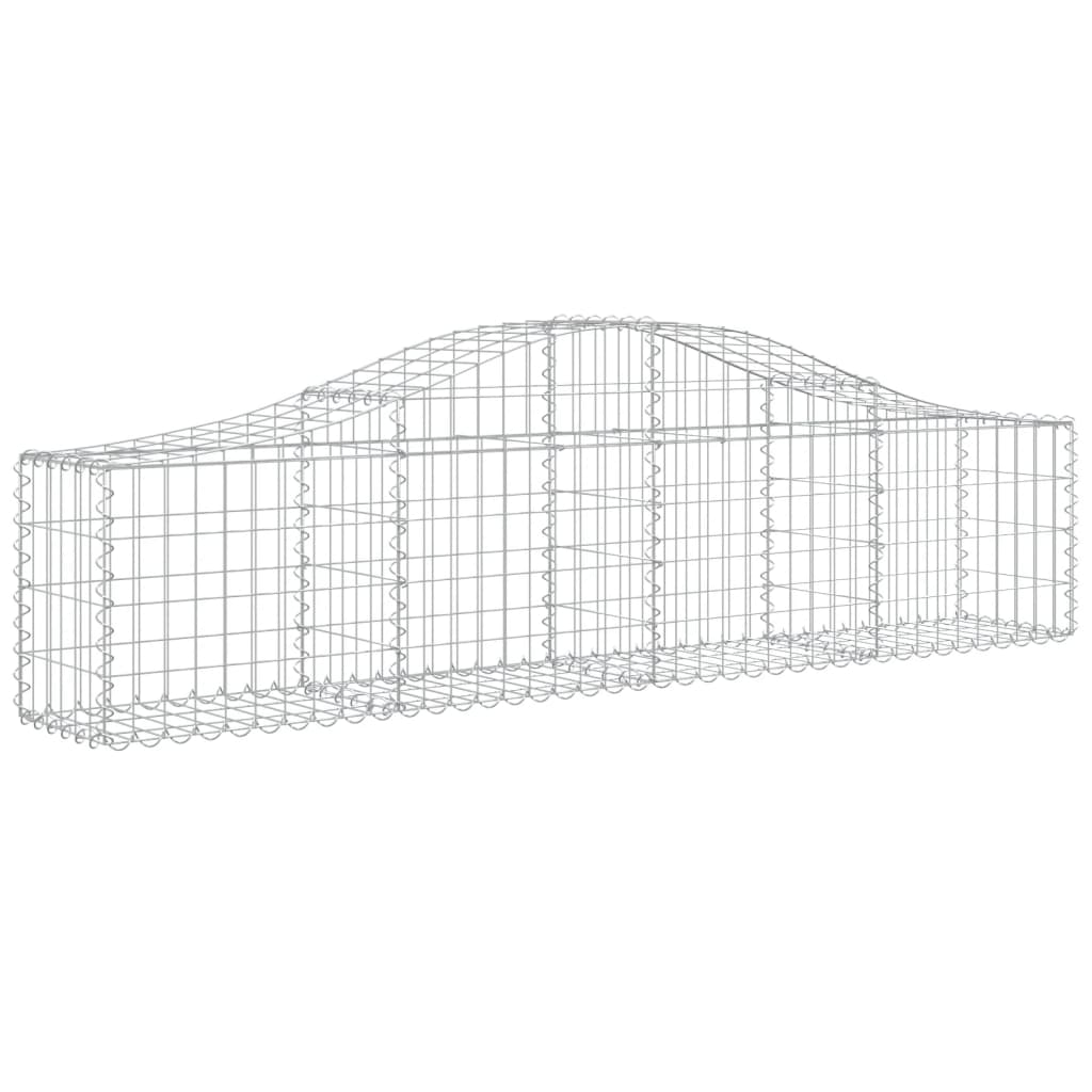 Gabion bågformad 3 st 200x30x40/60 cm galvaniserat järn