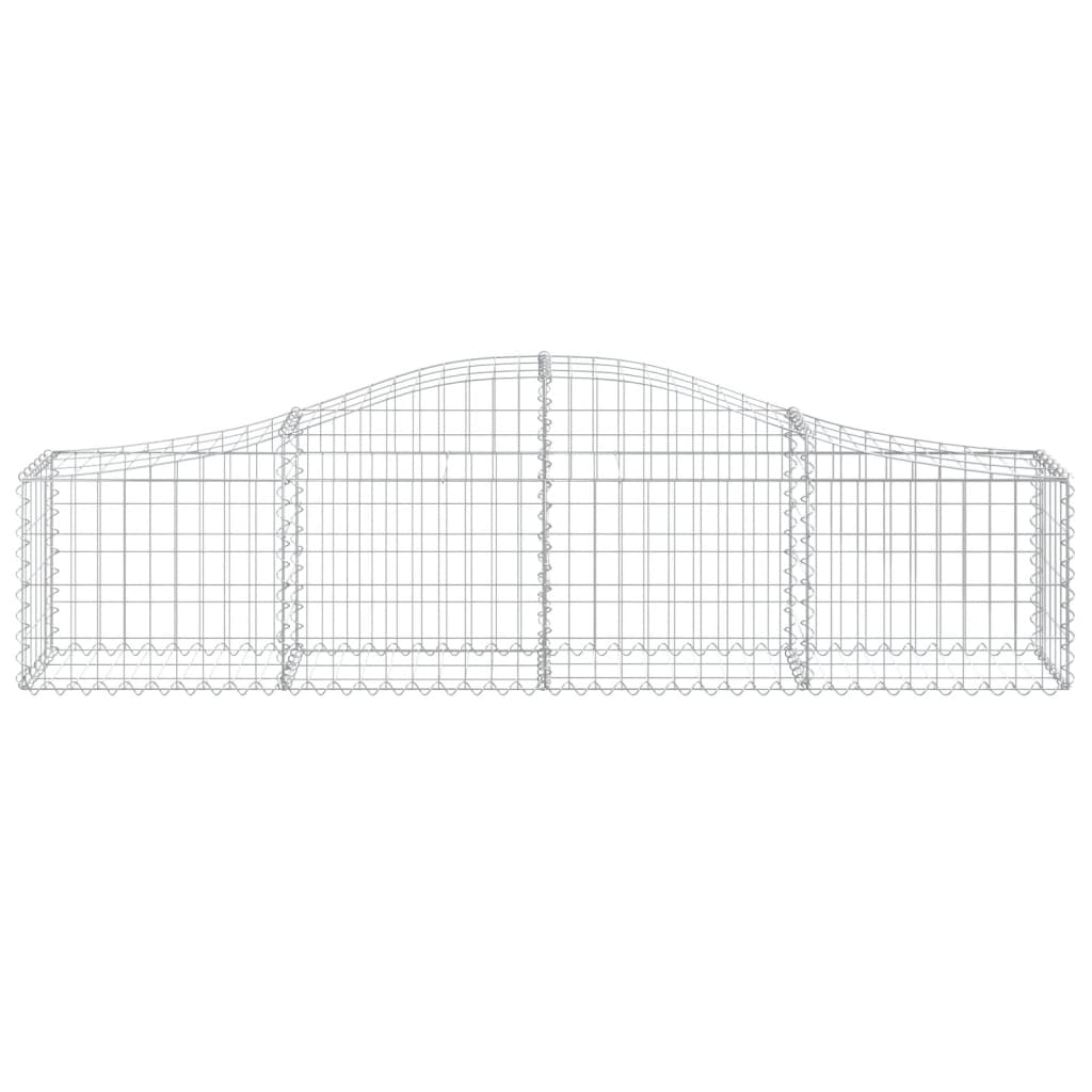 Gabion bågformad 3 st 200x30x40/60 cm galvaniserat järn