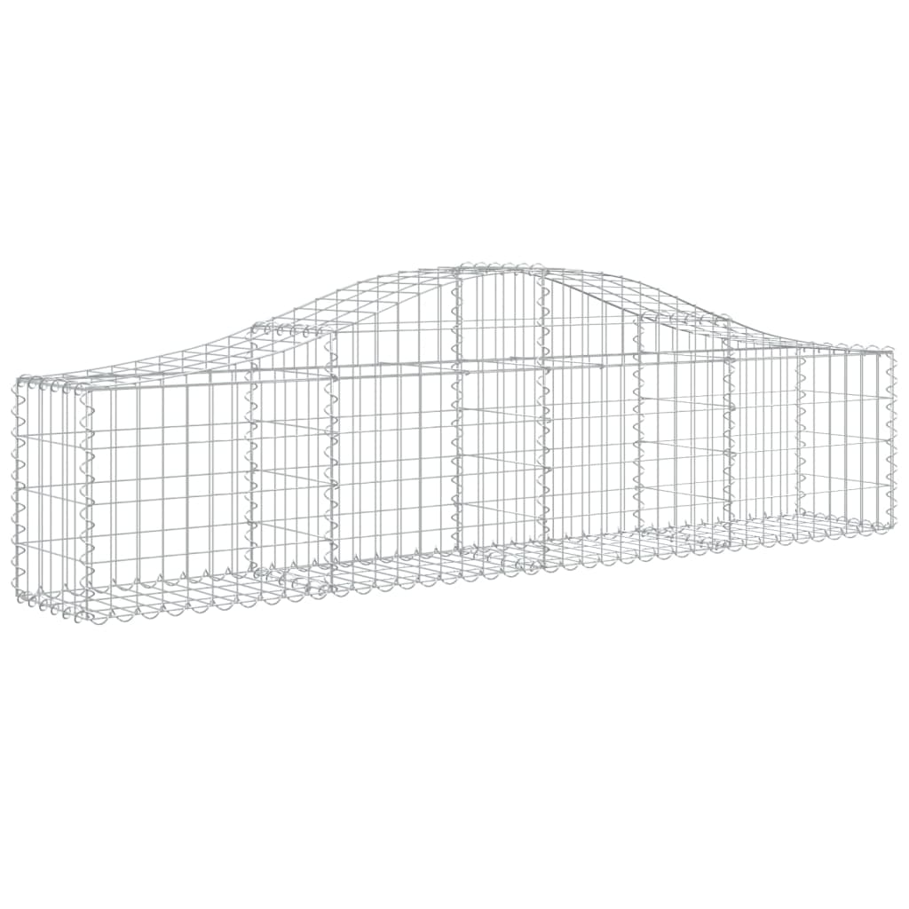 Gabion bågformad 4 st 200x30x40/60 cm galvaniserat järn