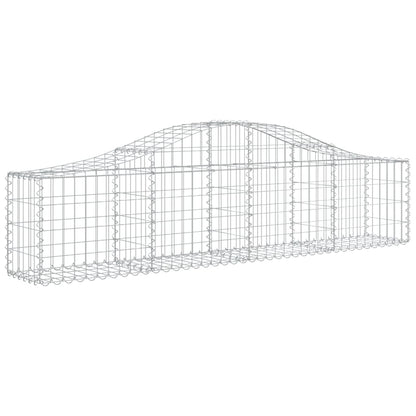 Gabion bågformad 4 st 200x30x40/60 cm galvaniserat järn