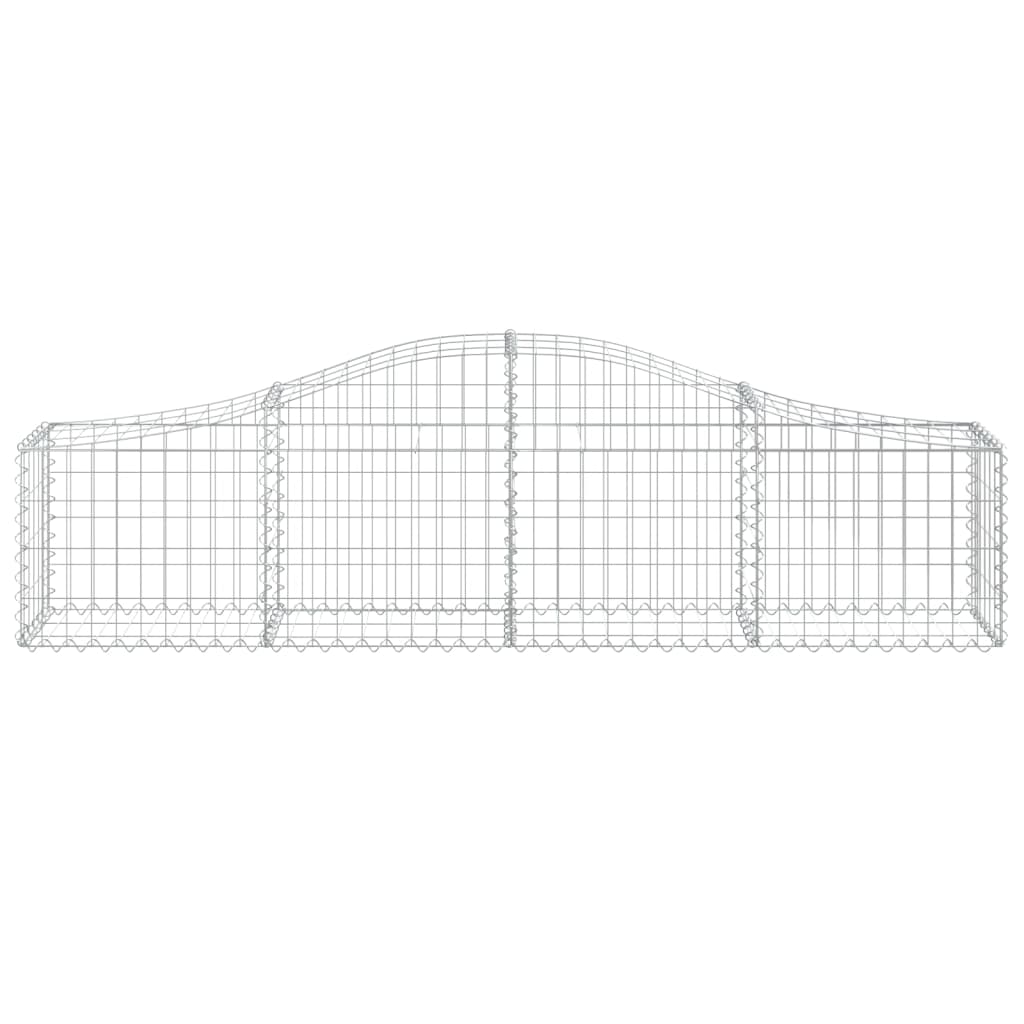 Gabion bågformad 4 st 200x30x40/60 cm galvaniserat järn