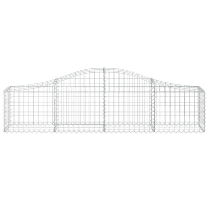 Gabion bågformad 4 st 200x30x40/60 cm galvaniserat järn