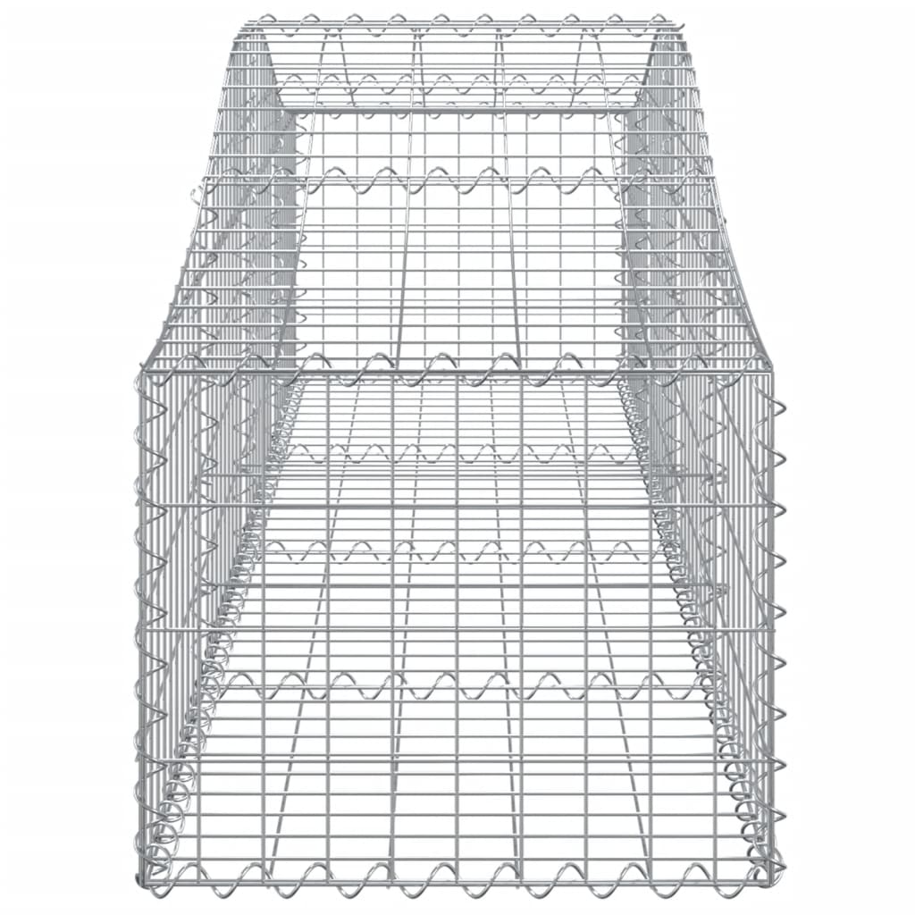 Gabioner bågformade 2 st 200x50x40/60 cm galvaniserat järn