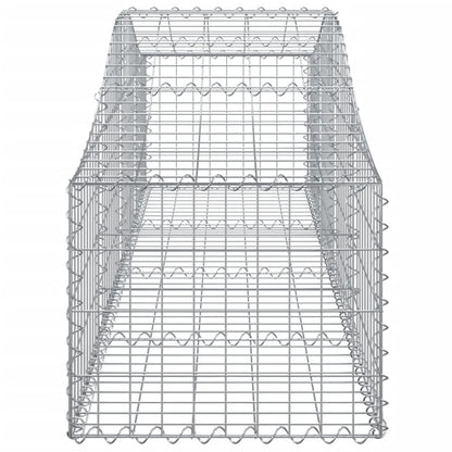 Gabioner bågformade 2 st 200x50x40/60 cm galvaniserat järn