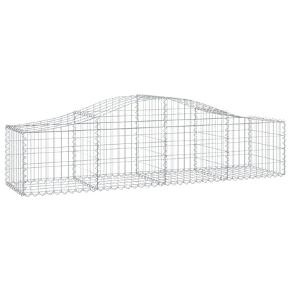 Gabioner bågformade 4 st 200x50x40/60 cm galvaniserat järn