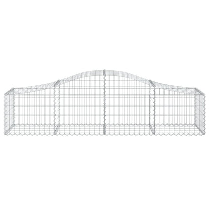 Gabioner bågformade 4 st 200x50x40/60 cm galvaniserat järn