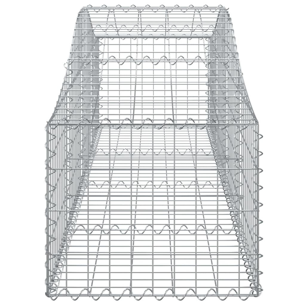 Gabioner bågformade 4 st 200x50x40/60 cm galvaniserat järn
