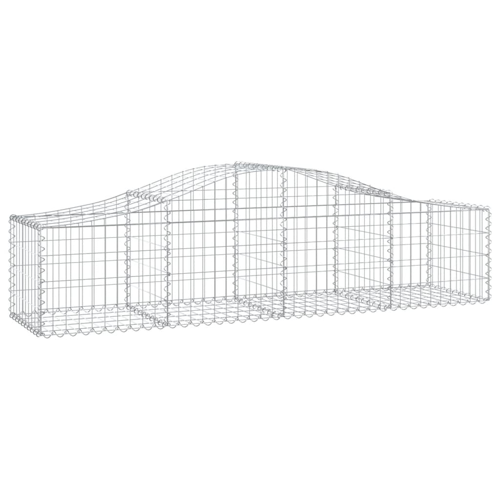 Gabioner bågformade 5 st 200x50x40/60 cm galvaniserat järn
