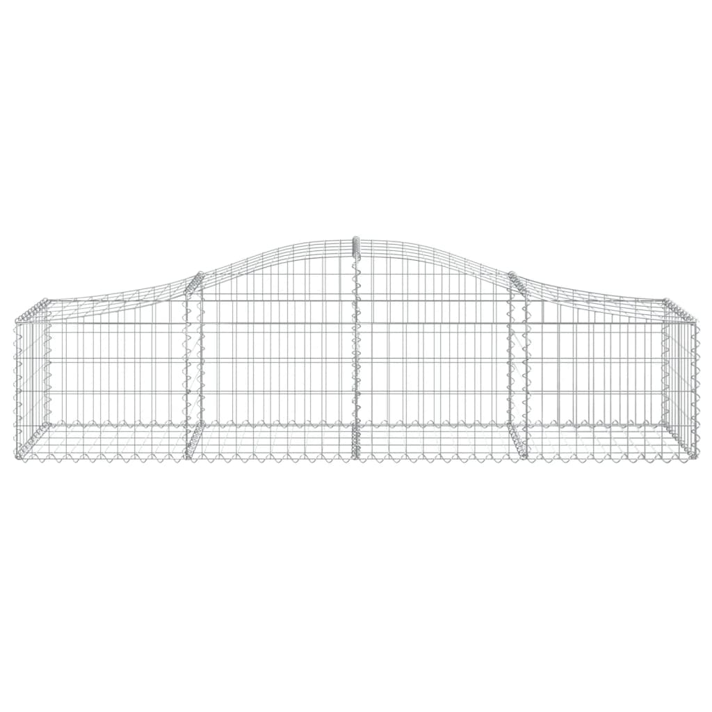 Gabioner bågformade 5 st 200x50x40/60 cm galvaniserat järn