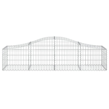 Gabioner bågformade 5 st 200x50x40/60 cm galvaniserat järn