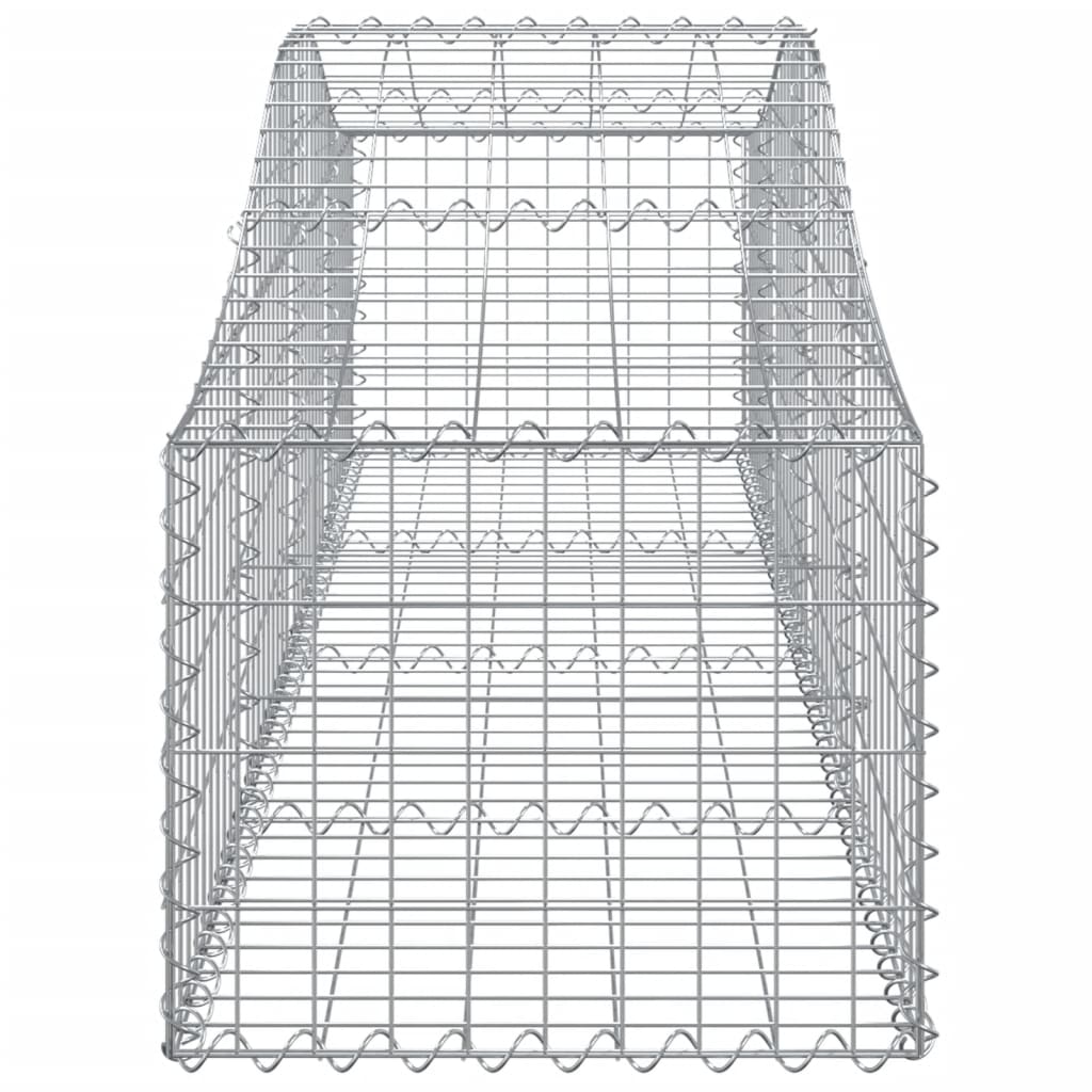 Gabioner bågformade 5 st 200x50x40/60 cm galvaniserat järn