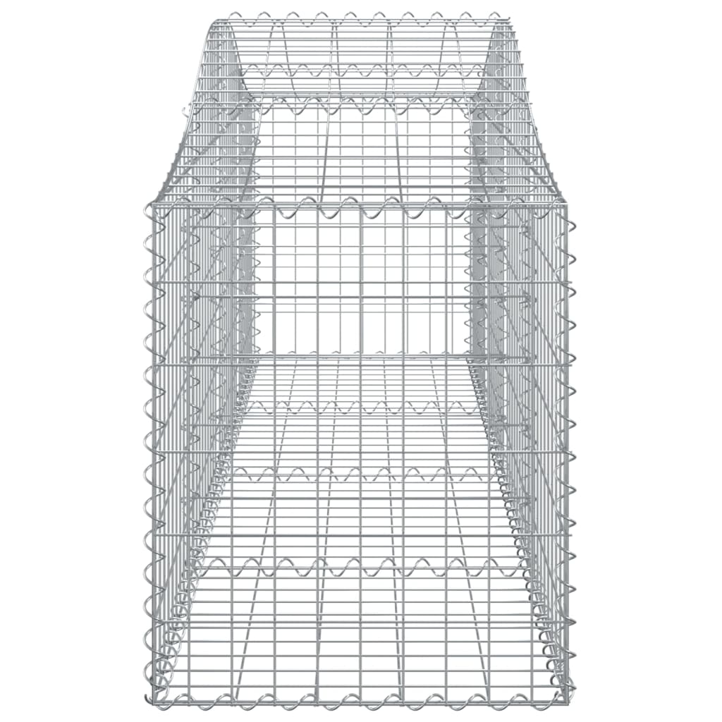 Gabioner bågformade 2 st 200x50x60/80 cm galvaniserat järn