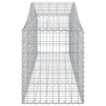 Gabioner bågformade 2 st 200x50x60/80 cm galvaniserat järn