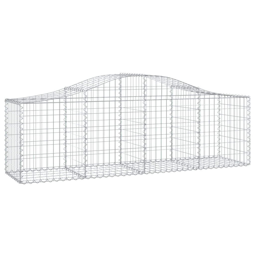 Gabioner bågformade 3 st 200x50x60/80 cm galvaniserat järn