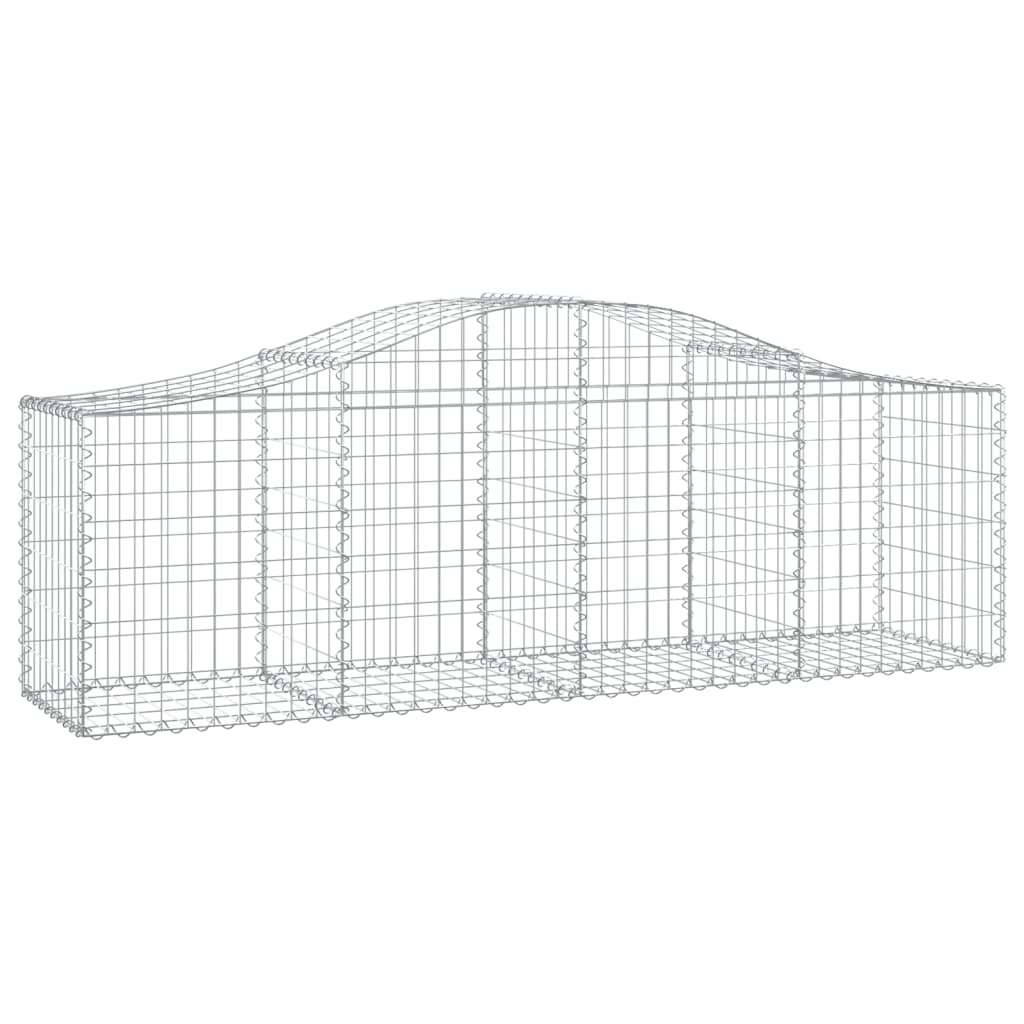 Gabioner bågformade 4 st 200x50x60/80 cm galvaniserat järn
