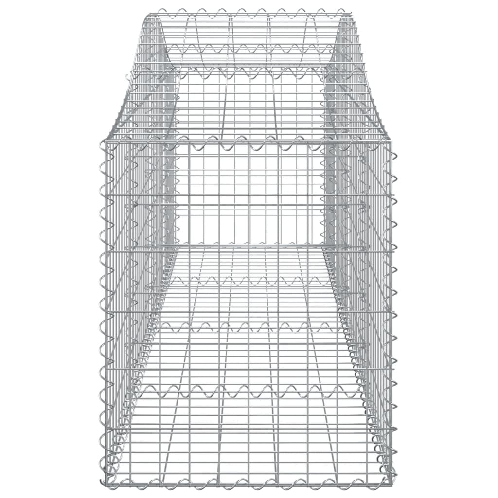 Gabioner bågformade 4 st 200x50x60/80 cm galvaniserat järn