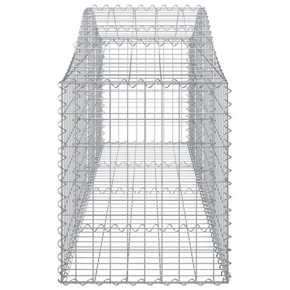 Gabioner bågformade 4 st 200x50x60/80 cm galvaniserat järn