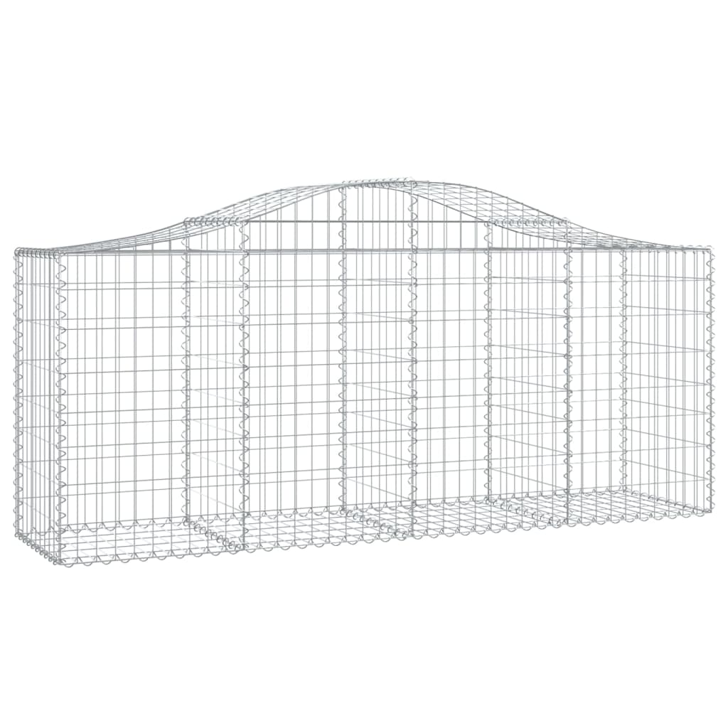 Gabioner bågformade 3 st 200x50x80/100 cm galvaniserat järn