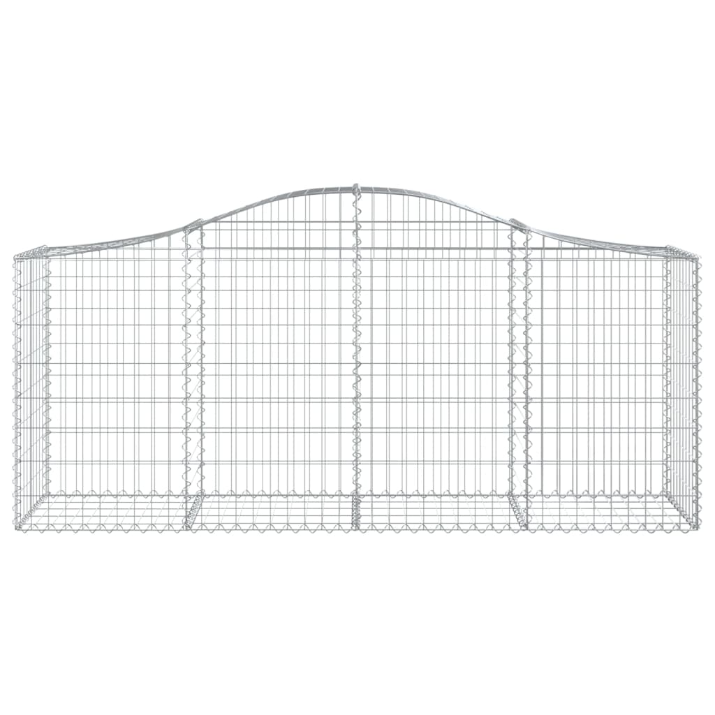 Gabioner bågformade 3 st 200x50x80/100 cm galvaniserat järn