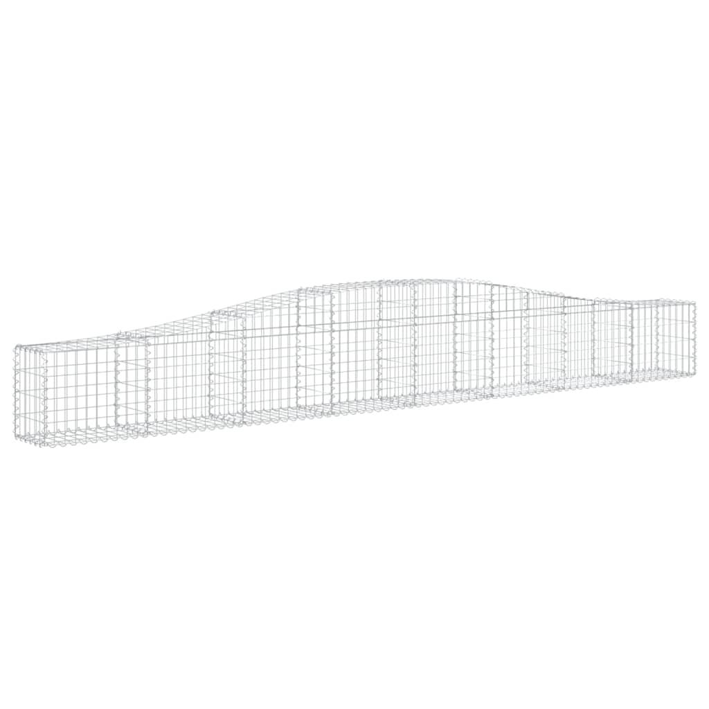 Gabioner bågformade 2 st 400x30x40/60 cm galvaniserat järn