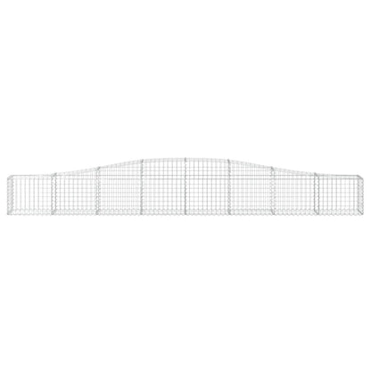 Gabioner bågformade 2 st 400x30x40/60 cm galvaniserat järn