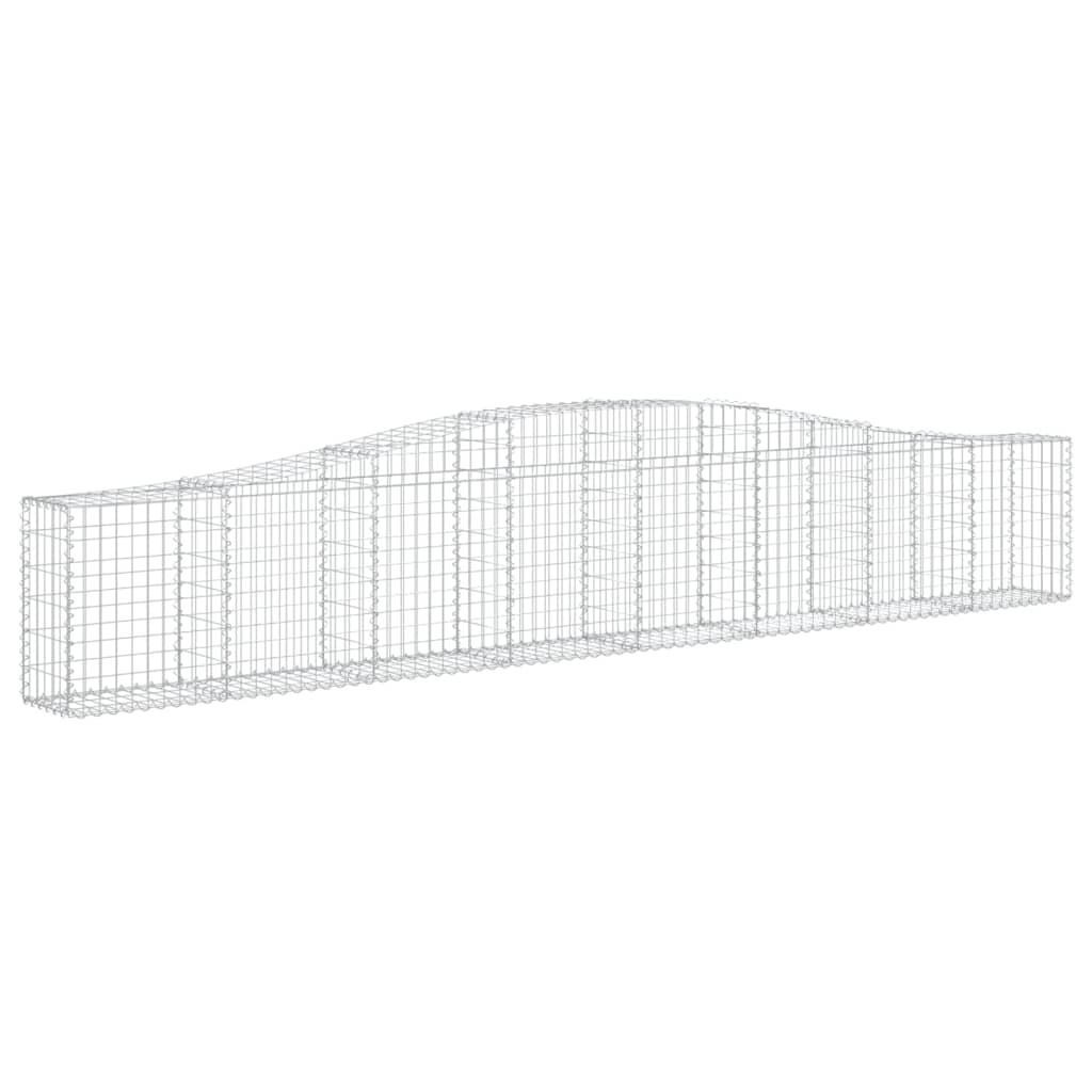 Gabioner bågformade 2 st 400x30x60/80 cm galvaniserat järn