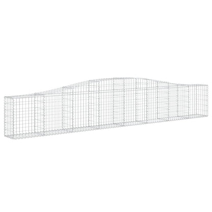 Gabioner bågformade 2 st 400x30x60/80 cm galvaniserat järn
