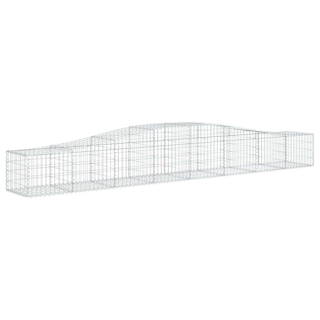 Gabioner bågformade 2 st 400x50x40/60 cm galvaniserat järn